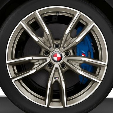 BMW Wheel Center Cap Domed Stickers Red Devil