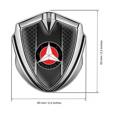 Mercedes Self Adhesive Bodyside Emblem Silver Dark Netting White Star