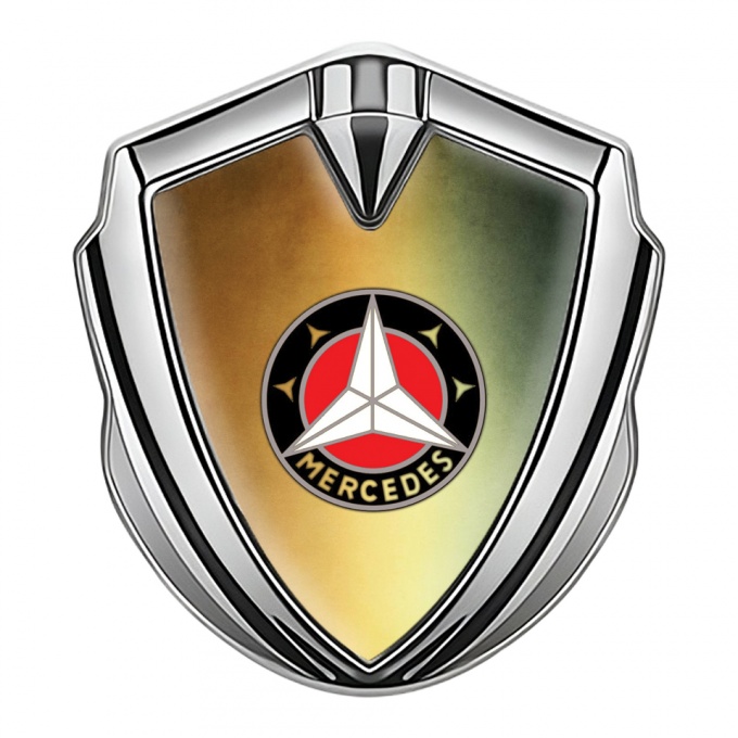 Mercedes Trunk Emblem Badge Silver Rusty Gradient Circle Logo Casing