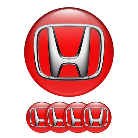 Honda Wheel Center Cap Domed Stickers Red Devil 