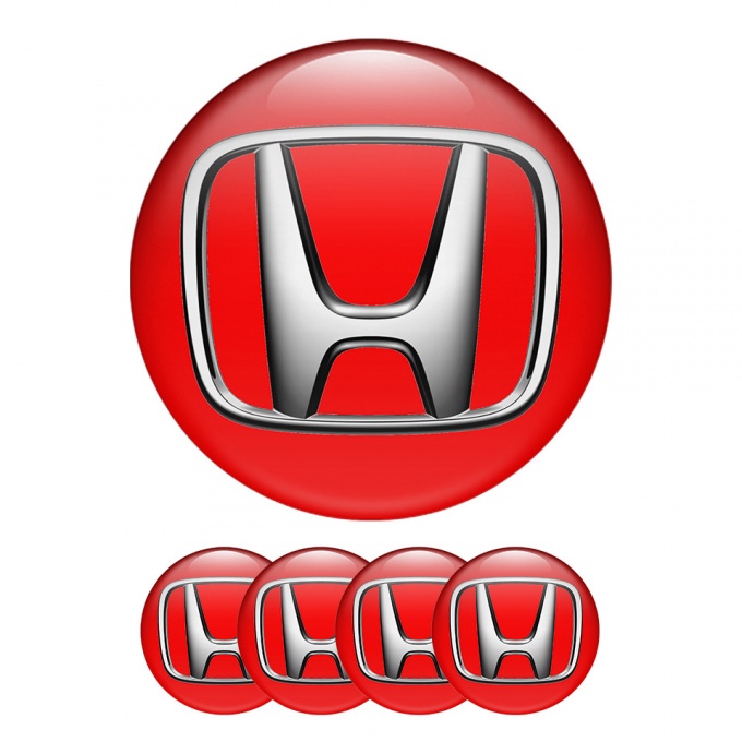 Honda Wheel Center Cap Domed Stickers Red Devil 