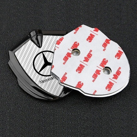 Mercedes Benz Trunk Emblem Badge Graphite White Carbon Classic Black Logo