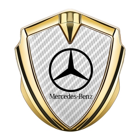 Mercedes Benz Trunk Emblem Badge Gold White Carbon Classic Black Logo