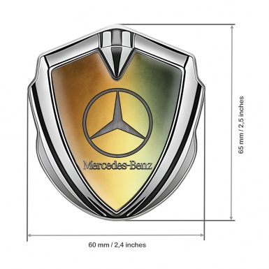 Mercedes Benz Bodyside Badge Self Adhesive Silver Rusty Textured Design