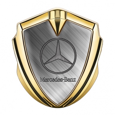 Mercedes Benz Trunk Metal Emblem Badge Gold Brushed Aluminum Pattern