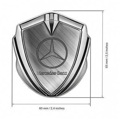 Mercedes Benz Trunk Metal Emblem Badge Silver Brushed Aluminum Pattern