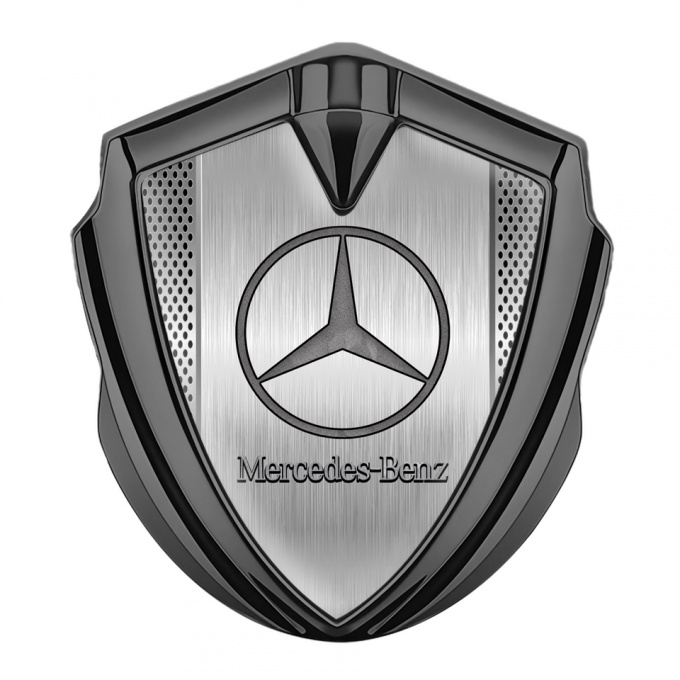 Mercedes Benz Metal Emblem Self Adhesive Graphite Light Grate Alloy Pilon