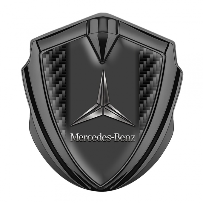Mercedes Benz Bodyside Domed Emblem Graphite Black Carbon Stylish Logo