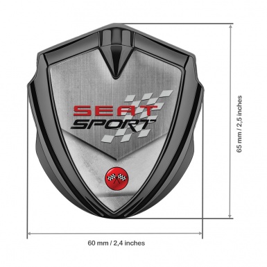 Seat Sport Tuning Emblem Self Adhesive Graphite Grey Racing Flag