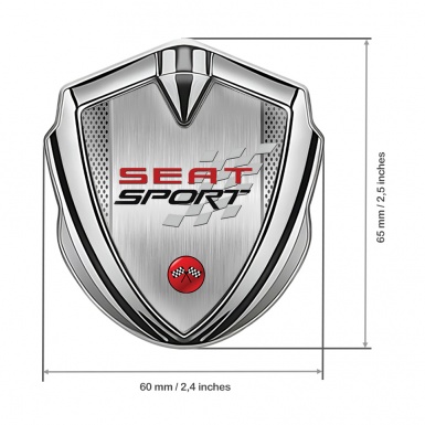 Seat Sport Fender Emblem Badge Silver Light Mesh Racing Decal