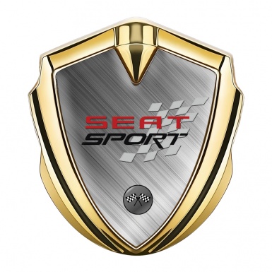 Seat Sport Trunk Emblem Badge Gold Brushed Aluminum Edition
