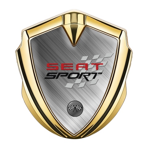 Seat Sport Trunk Emblem Badge Gold Brushed Aluminum Edition