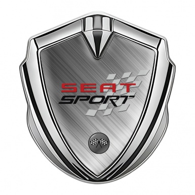 Seat Sport Trunk Emblem Badge Silver Brushed Aluminum Edition