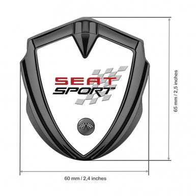 Seat Sport Self Adhesive Bodyside Emblem Graphite White Racing Stamp
