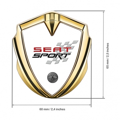 Seat Sport Self Adhesive Bodyside Emblem Gold White Racing Stamp