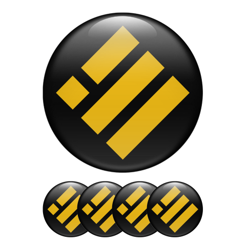 Binance USD Crypto Currencies Domed Stickers Black