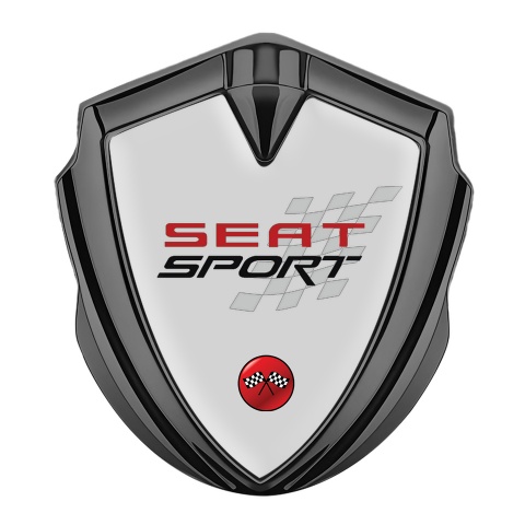 Seat Sport Bodyside Badge Self Adhesive Graphite Grey Base Red Logo