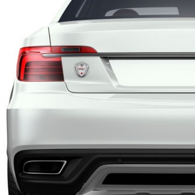 Seat Sport Bodyside Badge Self Adhesive Silver Grey Base Red Logo