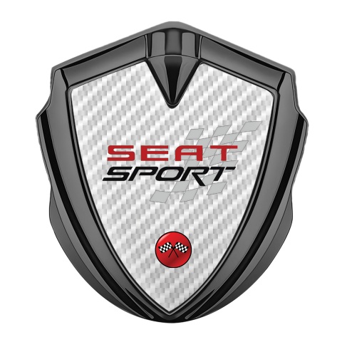 Seat Sport Tuning Emblem Self Adhesive Graphite White Carbon Red Logo