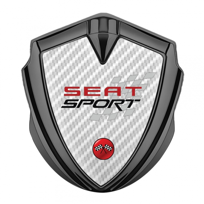 Seat Sport Tuning Emblem Self Adhesive Graphite White Carbon Red Logo