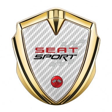 Seat Sport Tuning Emblem Self Adhesive Gold White Carbon Red Logo