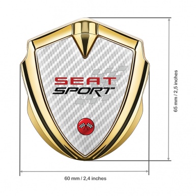 Seat Sport Tuning Emblem Self Adhesive Gold White Carbon Red Logo
