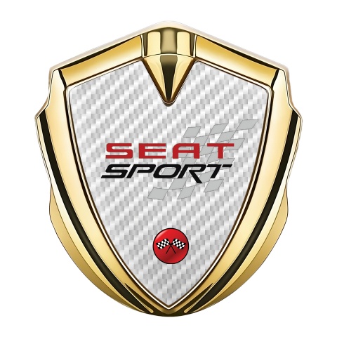 Seat Sport Tuning Emblem Self Adhesive Gold White Carbon Red Logo