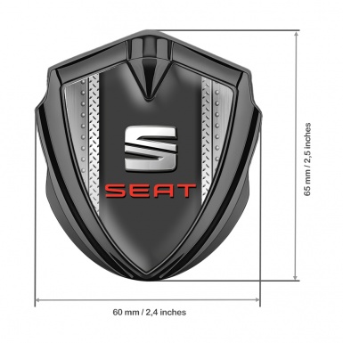 Seat Trunk Metal Emblem Badge Graphite Industrial Elements Red Logo