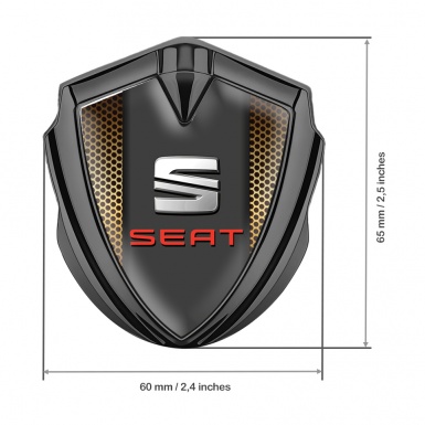 Seat Trunk Metal Emblem Badge Graphite Copper Grate Beveled Edition