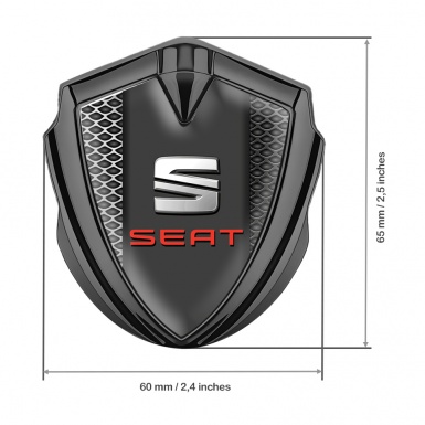 Seat Self Adhesive Bodyside Emblem Graphite Metal Net Red Logo Variant