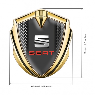 Seat Self Adhesive Bodyside Emblem Gold Metal Net Red Logo Variant
