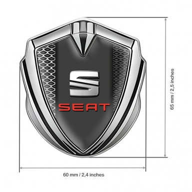 Seat Self Adhesive Bodyside Emblem Silver Metal Net Red Logo Variant