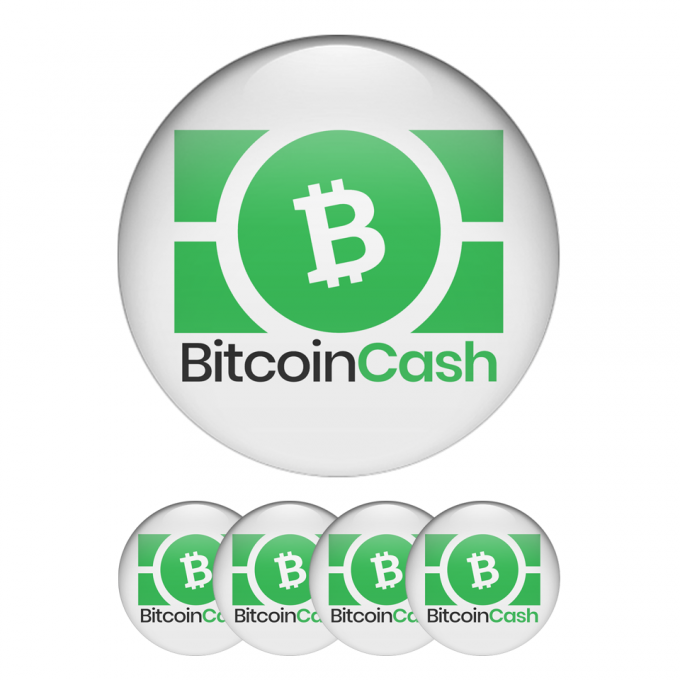 Bitcoin Cash Silicone 3D Stickers Crypto White