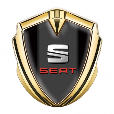 Seat Metal Emblem Self Adhesive Gold Black Base Beveled Edition
