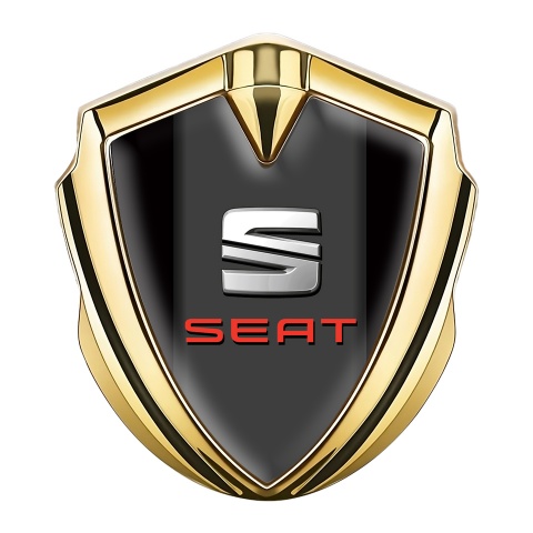 Seat Metal Emblem Self Adhesive Gold Black Base Beveled Edition
