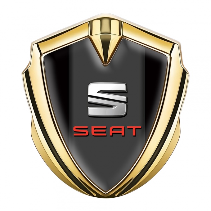 Seat Metal Emblem Self Adhesive Gold Black Base Beveled Edition