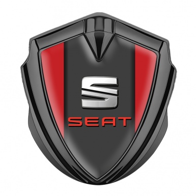 Seat Bodyside Domed Emblem Graphite Red Basis Metallic Logo Design