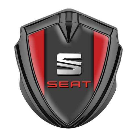 Seat Bodyside Domed Emblem Graphite Red Basis Metallic Logo Design
