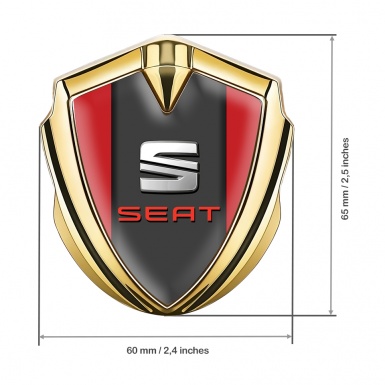 Seat Bodyside Domed Emblem Gold Red Basis Metallic Logo Design