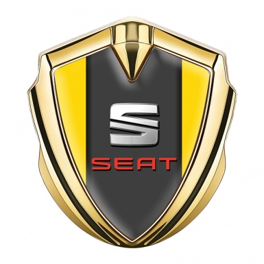 Seat Bodyside Badge Self Adhesive Gold Yellow Basis Beveled Logo