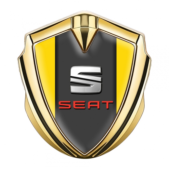 Seat Bodyside Badge Self Adhesive Gold Yellow Basis Beveled Logo
