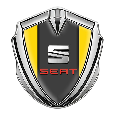 Seat Bodyside Badge Self Adhesive Silver Yellow Basis Beveled Logo