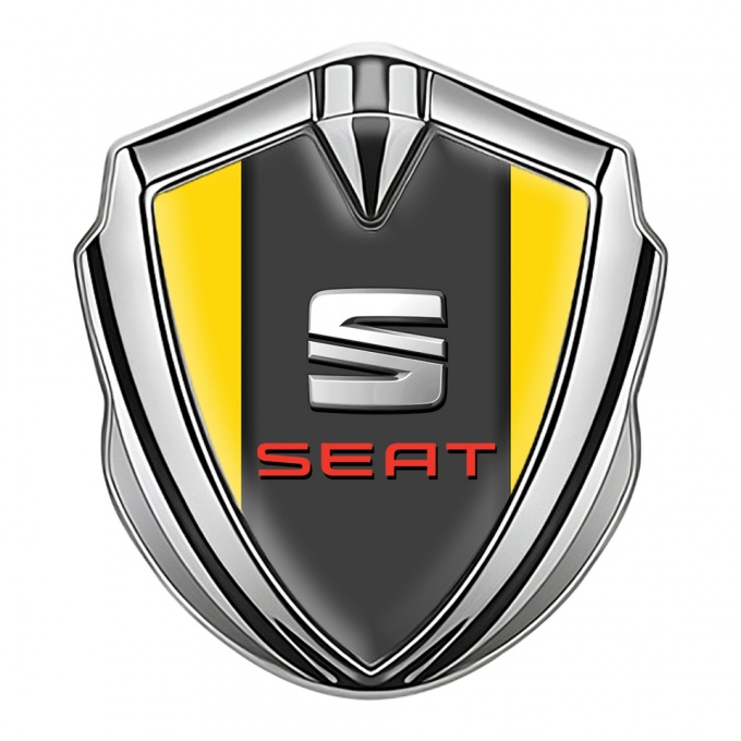Seat Bodyside Badge Self Adhesive Silver Yellow Basis Beveled Logo