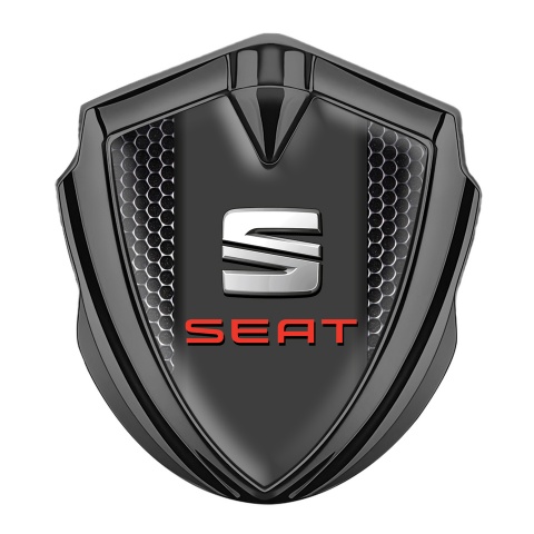 Seat Tuning Emblem Self Adhesive Graphite Dark Grate Red Logo Variant