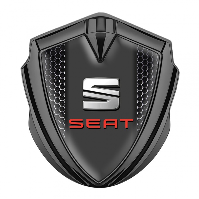 Seat Tuning Emblem Self Adhesive Graphite Dark Grate Red Logo Variant