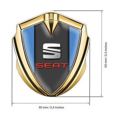 Seat Fender Emblem Badge Gold Blue Center Pilon Red Logo