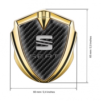 Seat Trunk Emblem Badge Gold Dark Carbon Gradual Noise Logo