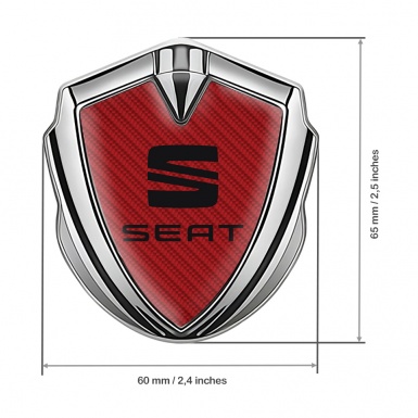 Seat Self Adhesive Bodyside Badge Silver Red Carbon Black Emblem