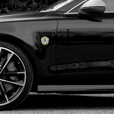 Seat Metal Emblem Self Adhesive Gold White Carbon Classic Logo