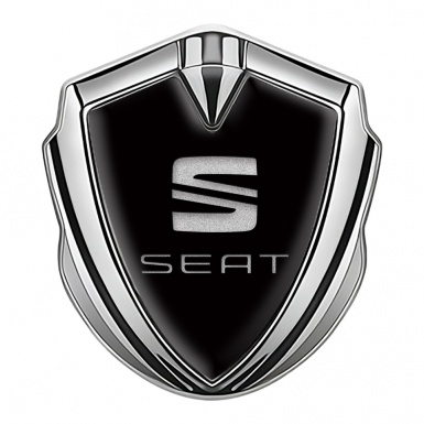 Seat Metal Emblem Self Adhesive Silver Black Base Sandy Logo Design